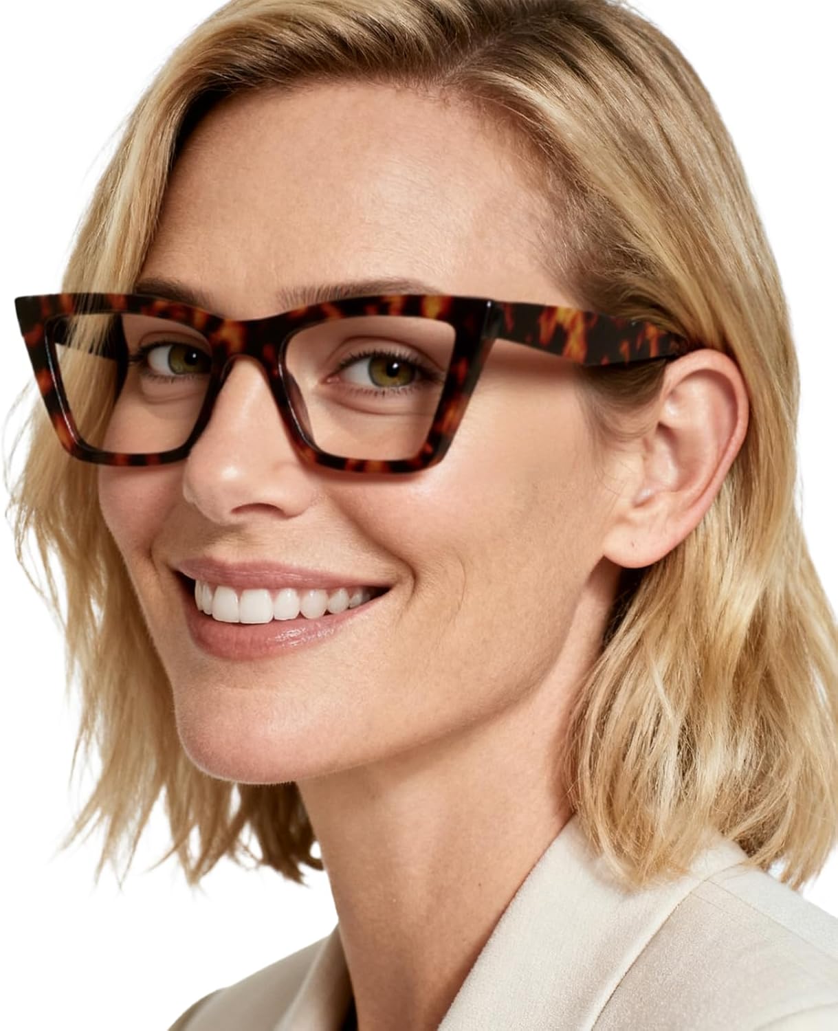 OCCI CHIARI Wide Reading Glasses Women Cat Eye Readers with Spring Hinge