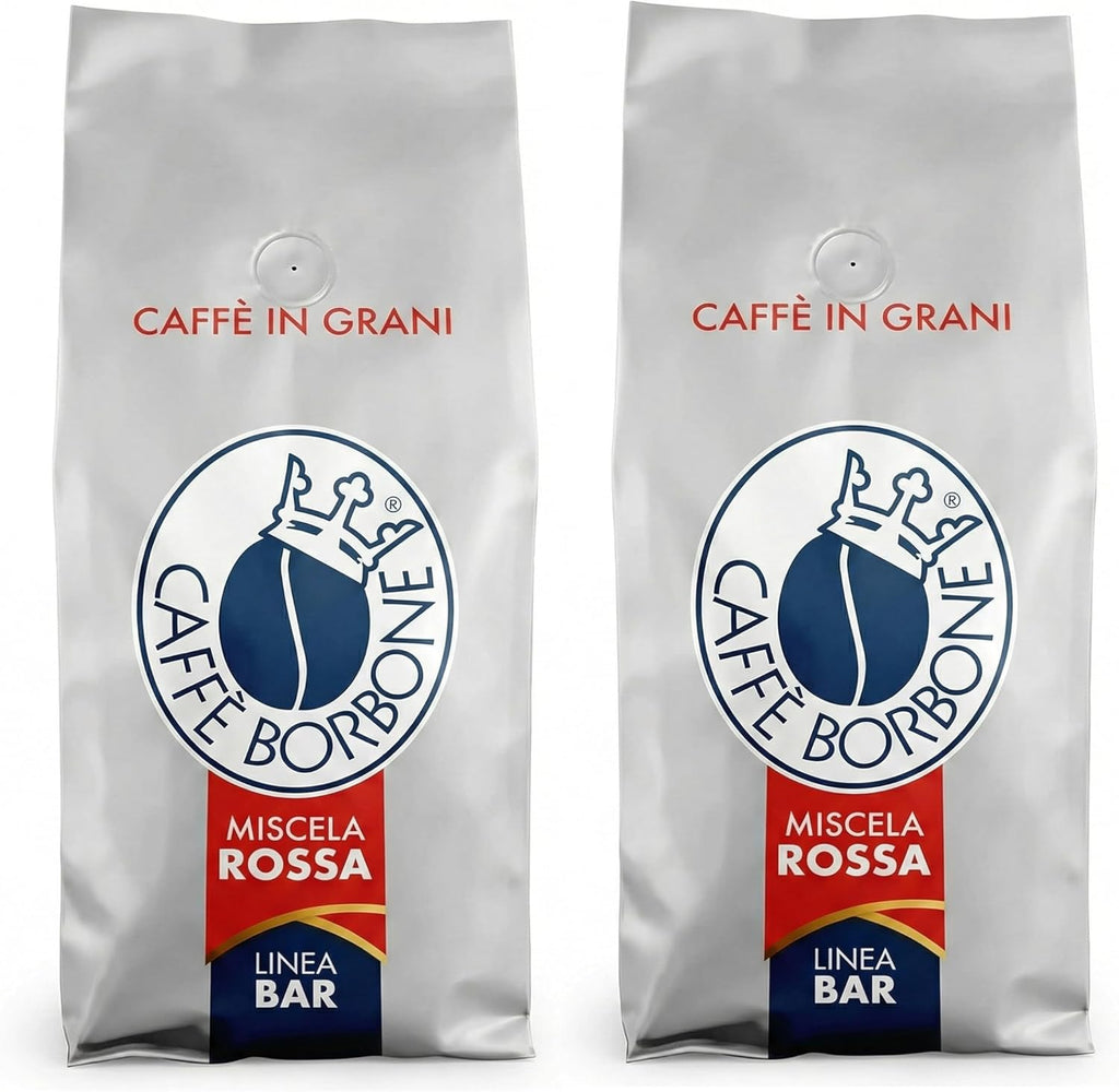 Caffè Borbone Miscela Rossa Whole Bean Coffee, Red Blend, 100% Robusta, Dark Roast, 2.2 lb Bag (Pack of 2)