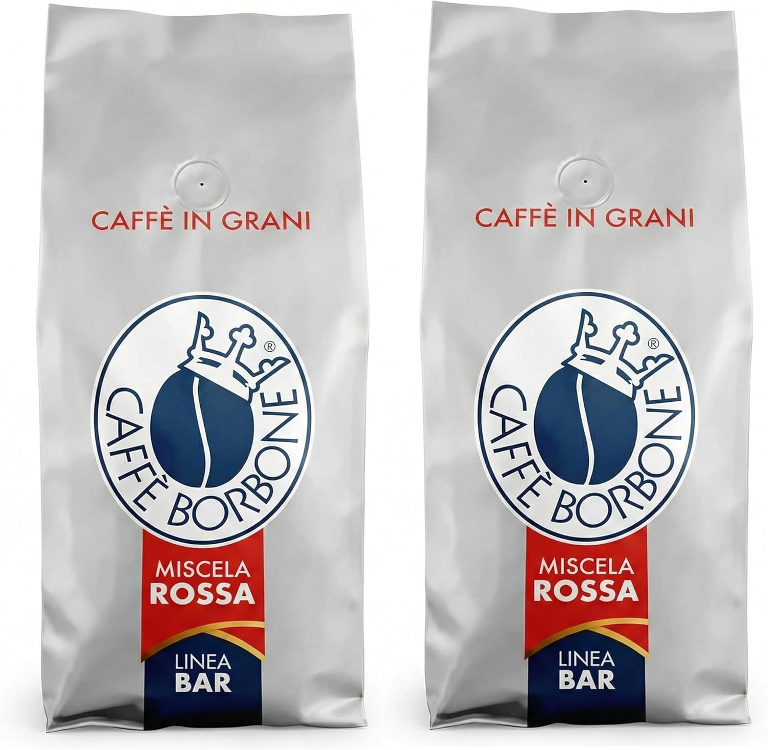 Caffè Borbone Miscela Rossa Whole Bean Coffee, Red Blend, 100% Robusta, Dark Roast, 2.2 lb Bag (Pack of 2)