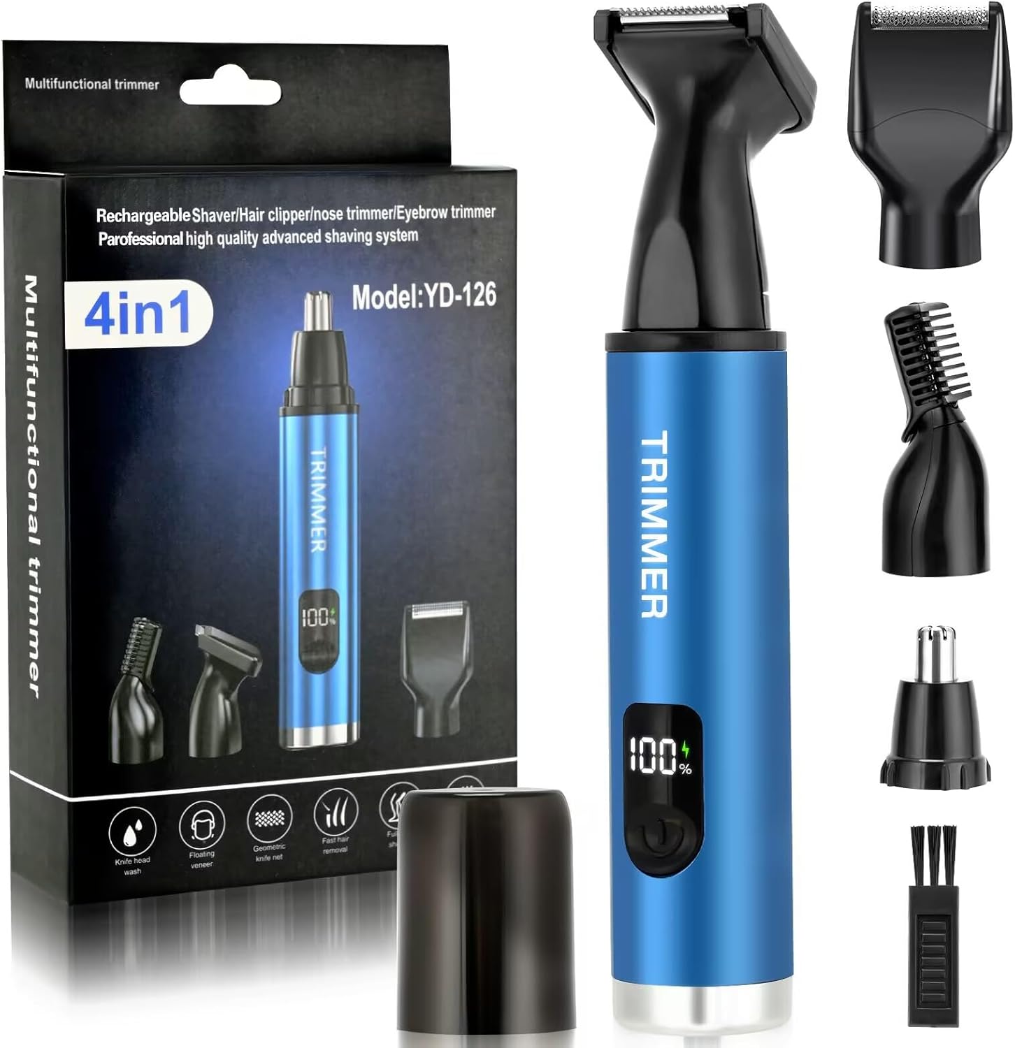 Nose Hair Trimmer for Men, Ear and Nose Hair Trimmer for Women,Sideburn,Eyebrows Hair Trimmer, Electric Facial Hair Remover with LED light display, Rechargeable, Waterproof for Home, Travel Business