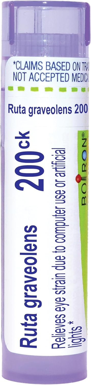 Boiron Ruta Graveolens 200Ck for Eye Strain Due to Computer Use or Artificial Lights - 80 Pellets