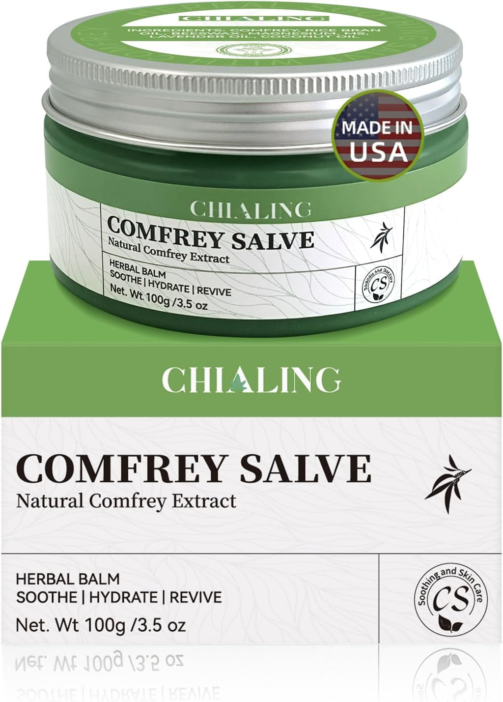 Handmade Organics Comfrey Salve 3.5oz – Natural Herbal Balm for Bones, Muscles, Joints, Knees & Skin - Made In USA - Handcrafted with Slow-Infused Herbs & Mineral-Rich Ingredients for Daily Skin