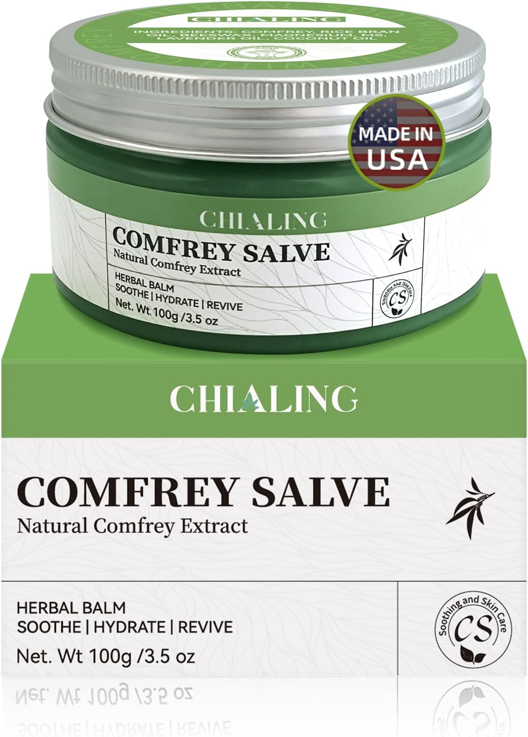 Handmade Organics Comfrey Salve 3.5oz – Natural Herbal Balm for Bones, Muscles, Joints, Knees & Skin - Made In USA - Handcrafted with Slow-Infused Herbs & Mineral-Rich Ingredients for Daily Skin