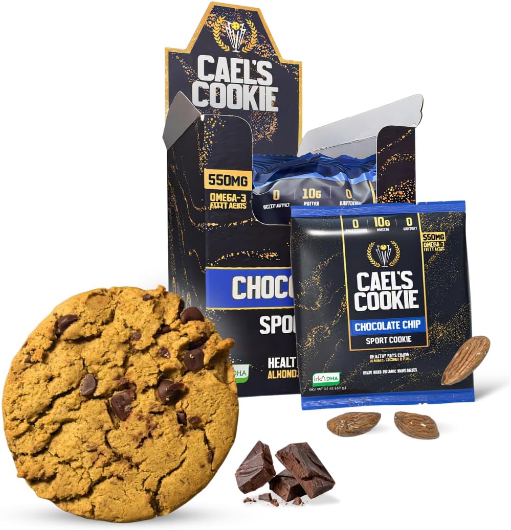 Cael's Cookie™ Chocolate Chip — Soft-Baked Protein Cookie, 10g Plant-Based Protein, 550mg Omega-3 DHA, Organic Kamut® Flour, No Refined Sugar, Dairy-Free, Soy-Free, Non-GMO (6 Cookies Per Box)