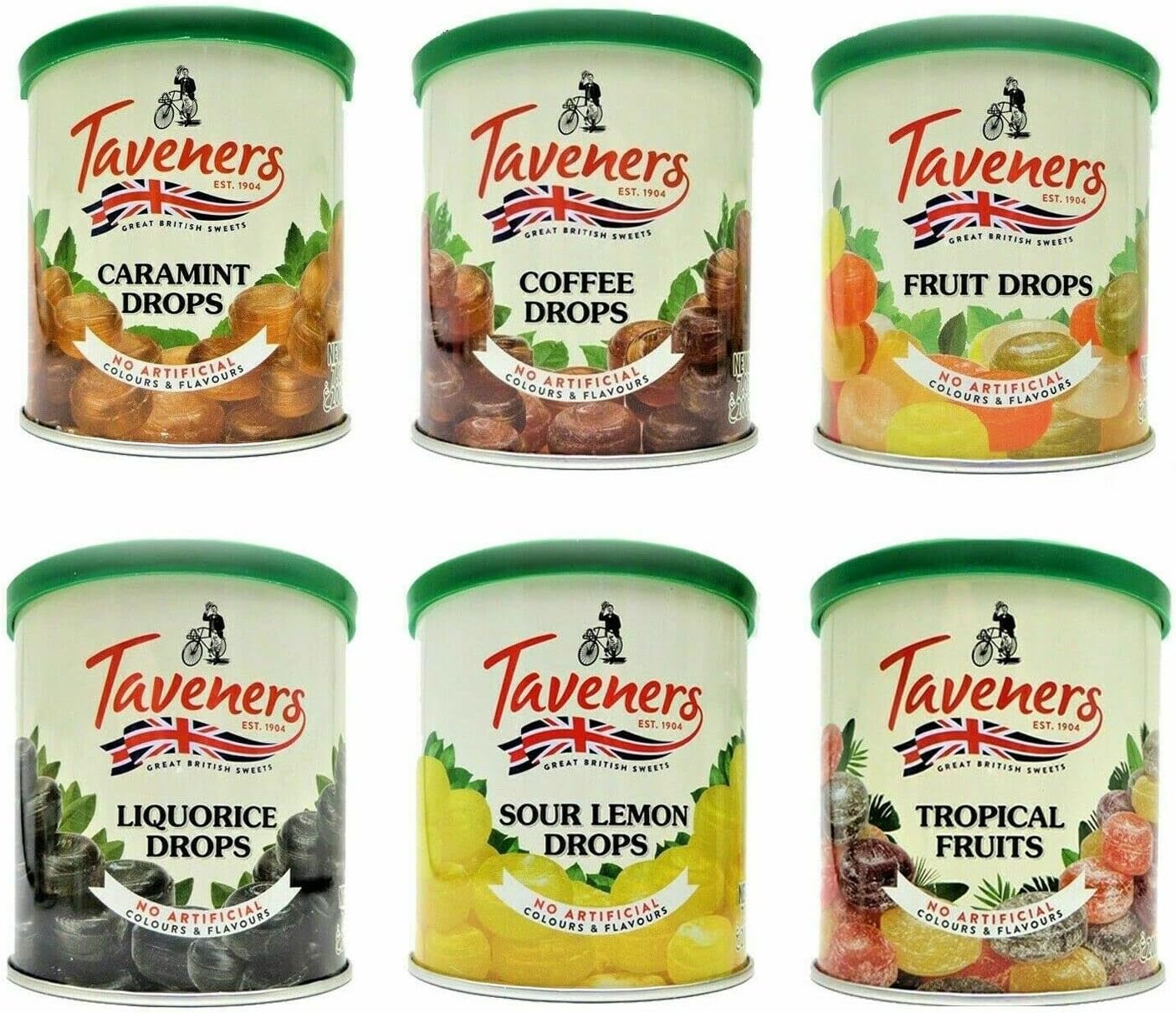 Taveners Travel Sweets Tubs variety Selection pack of 6