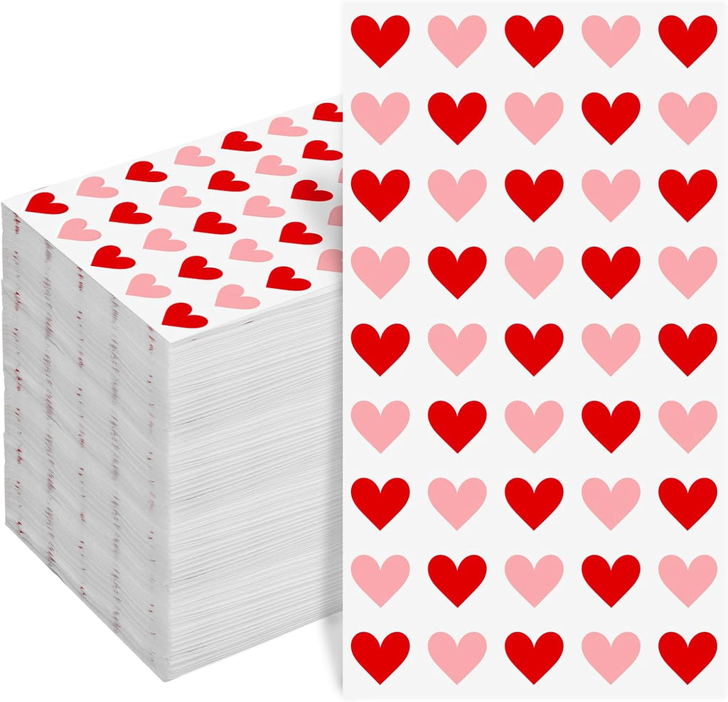 Whaline 100Pcs Valentine's Day Guest Napkins Red Pink Heart Paper Napkin Disposable Dinner Hand Towel Napkin for Home Kitchen Bathroom Powder Room Wedding Birthday