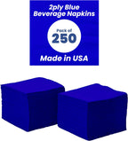 Perfectware - PW- 2 Ply Navy Blue Bev-250 2 Ply Navy Blue Beverage Napkins- Pack of 250ct
