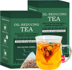 Oil-Reducing Tea, 10 Herbal with Excellent Formula, Organic Oil Cleansing Tea for Liver, Chinese Herbal Tea (30 Tea bags / 2 Box)