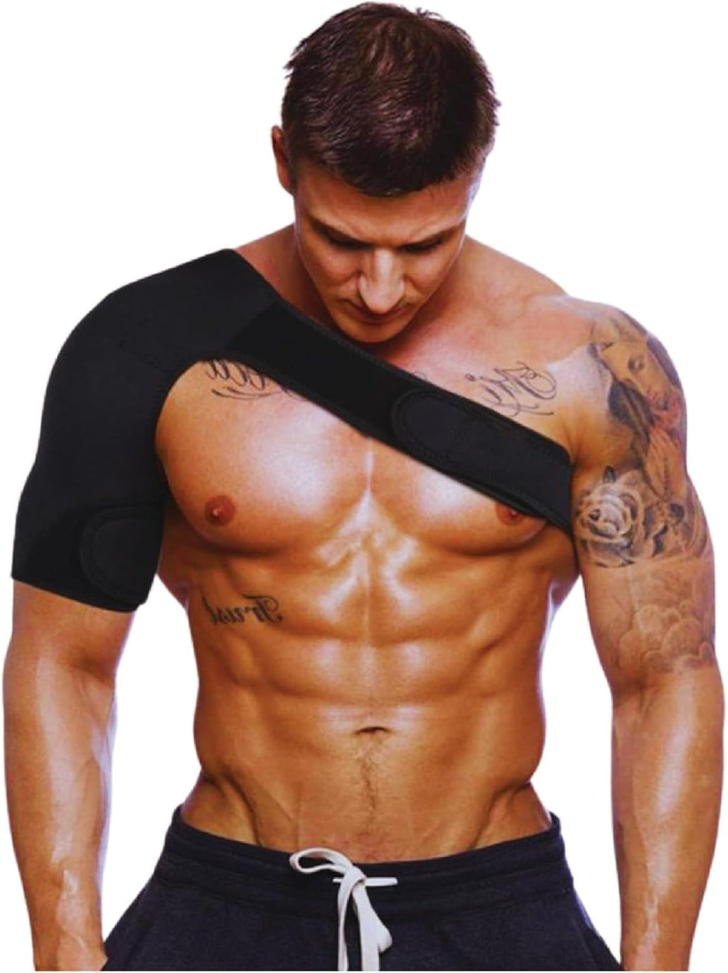 Shoulder Brace - Compression Shoulder Brace For Torn Rotator Cuff Support, Arm Sling For Shoulder Injury & Joint Pain Relief, Adjustable Arm Compression Sleeve For Men & Women (LEFT)