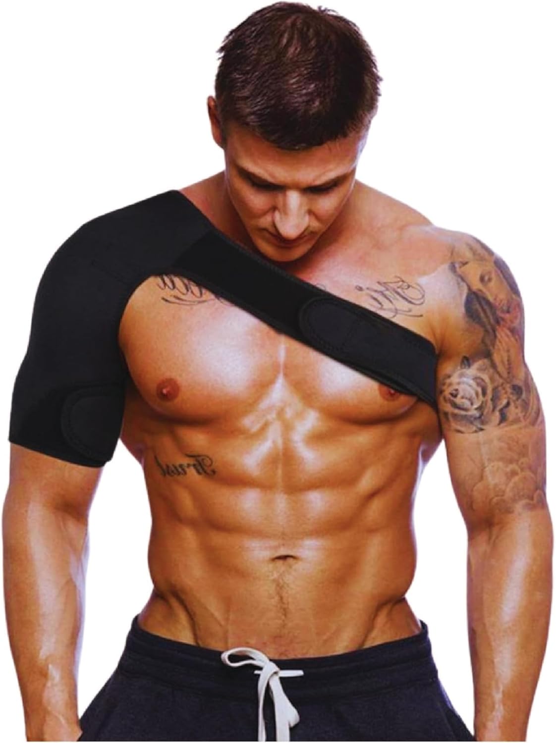 Shoulder Brace - Compression Shoulder Brace For Torn Rotator Cuff Support, Arm Sling For Shoulder Injury & Joint Pain Relief, Adjustable Arm Compression Sleeve For Men & Women (LEFT)