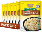 Golden Star Organic Thai Hom Mali Brown Jasmine Rice - Microwaveable Rice - (6 Pack) 8.5 oz Pouch