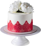 Art-Sweet Premade Cake Lace - Ready to Use Edible Cake Lace Decoration - Sugar Decorations for Cakes - Edible Ribbon - Incl.3 pieces (Red)