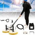 Solar Panel Cleaning Telescopic Rod - 3.5M/5.5M/7.5M Efficient Electric Brush with Double Discs, Automatic Water Sprayer & Special Roof Water Brush,5.5m