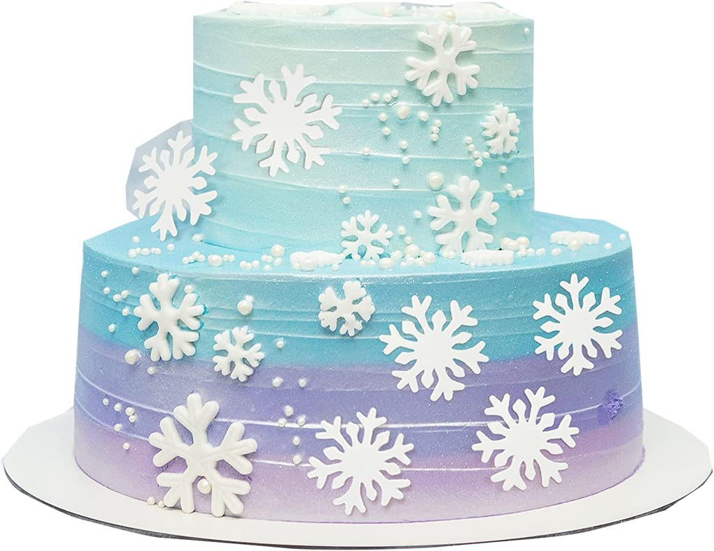 50pcs snowflake cake decorations edible cake toppers snowflake Cupcake Toppers edible frozen cake topper for the winter cake decoration