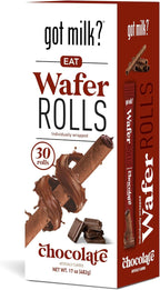 got milk? Wafer Rolls, Chocolate, 17-ounce Box with 30 Rolls, Individually Wrapped Rolled Wafer Spirals with Filling, Chocolate Wafer Cookies for Dessert or Snack, Retail Pack