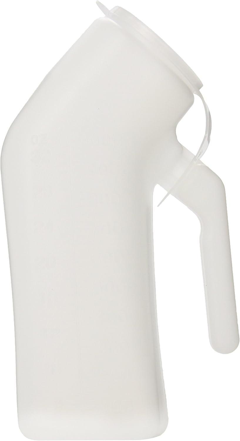 Grafco Male Urinal with Lid, 32 Oz/1000 ml Capacity, Medical Urine Bottle for Men, 3201