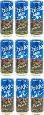 POKKA Coffee 9-Pack Set - Milk Coffee, Vanilla Coffee, Cappuccino, 8.1 Fl Oz (240ml) Each (Milk Coffee)