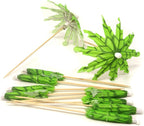 Honbay 20PCS Tropical Coconut Palm Tree Paper Umbrella Cocktail Picks Parasol Fruit Picks Cupcake Toppers