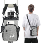 Crutch Accessories Bag Pouch with Detachable Shoulder Strap, Water-Resistant Dual-Purpose Zipper Pouch for Crutches, Lightweight Crutches Pouch Storage Tote for Adults Men, Women