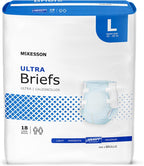 McKesson Ultra Briefs, [72 Count], Size L, 45-58 in. Incontinence Adult Diapers, Heavy Absorbency, Unisex, Disposable, Elastic Leg Gathers and Contoured Fit for Men and Women