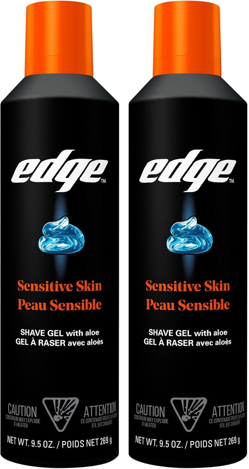 Edge Shaving Gel for Men, 9.5oz, 2 Pack Mens Shave Gel with Aloe, Mens Shaving Cream Sensitive Skin Shave Gel - Moisturizes, Protects, and Soothes