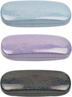 JAVOedge [4 PACK / 3 PACK], Printed Pattern Durable Hard Clamshell Eyeglass Case with Bonus Microfiber Cloth