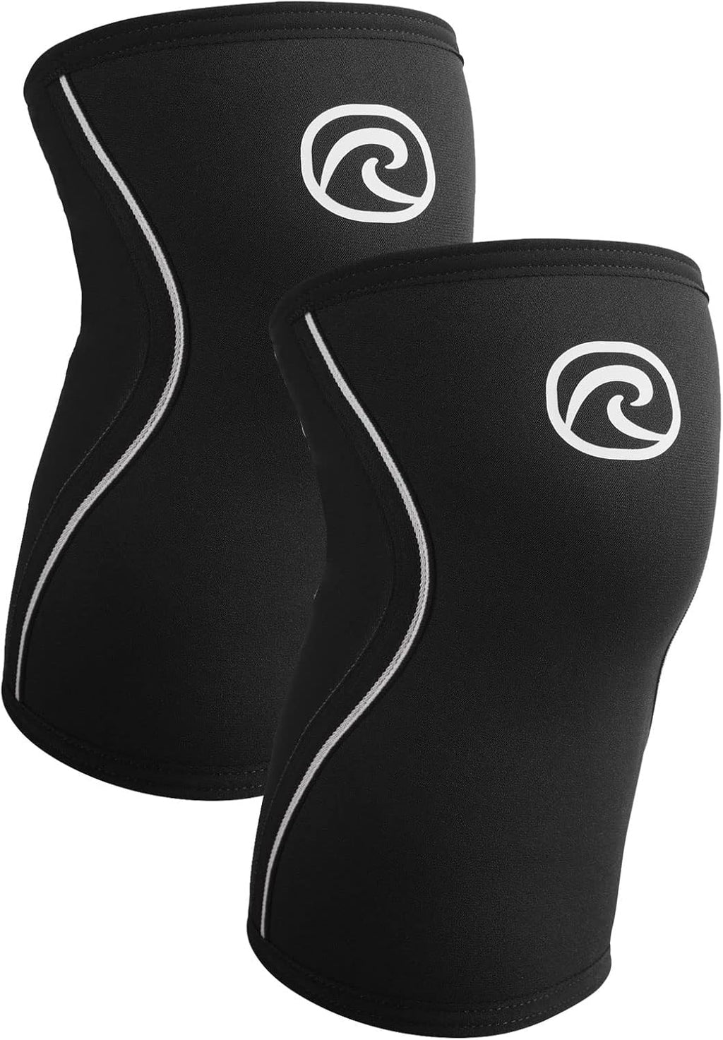 Rehband 5mm Knee Sleeve Support for Cross Fit & Heavy Training, Compression Neoprene Knee Sleeve, Feel Stronger + More Secure While Workout, Colour:Black - 1 Pair, Size:M