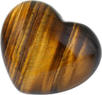 rockcloud Healing Crystal Tiger's Eye Heart Love Carved Palm Worry Stone Chakra Reiki Balancing