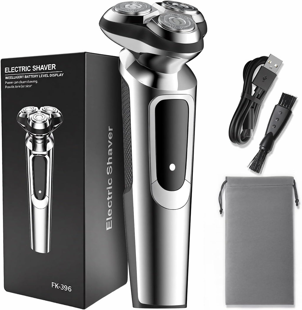 Electric Razor for Men, 2025 Upgraded Electric Shavers for Men, USB-C Rechargeable, Wet & Dry Shaver with Pop-up Trimmer and Travel Case (Black)