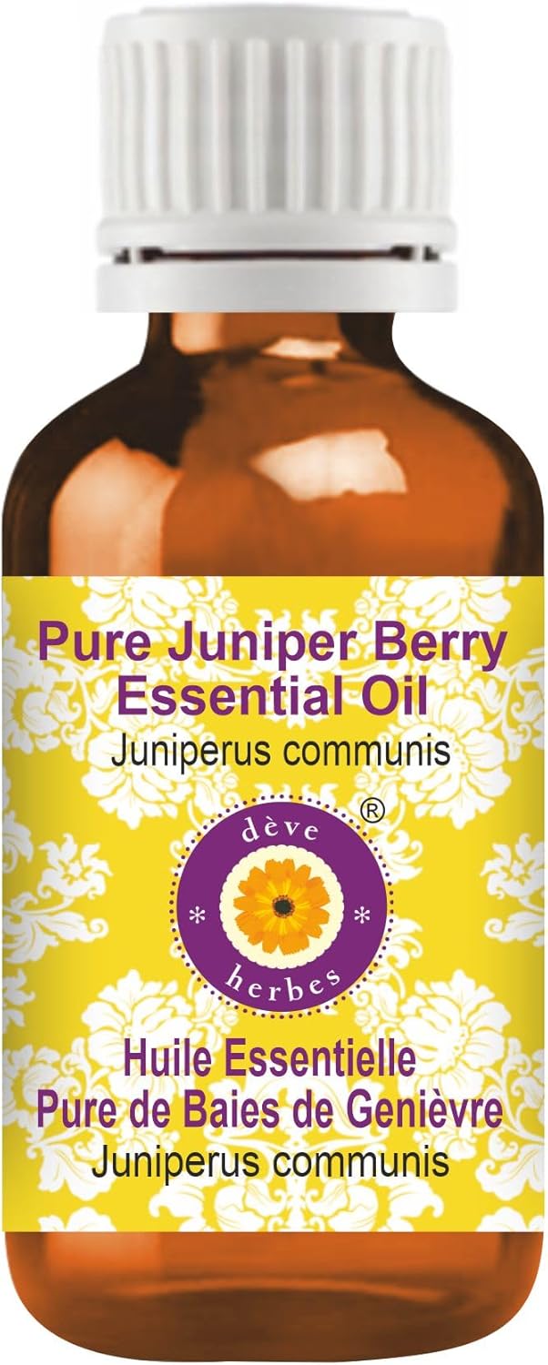 Deve Herbes Pure Juniper Berry Essential Oil (Juniperus communis) Steam Distilled 5ml (0.16 oz)