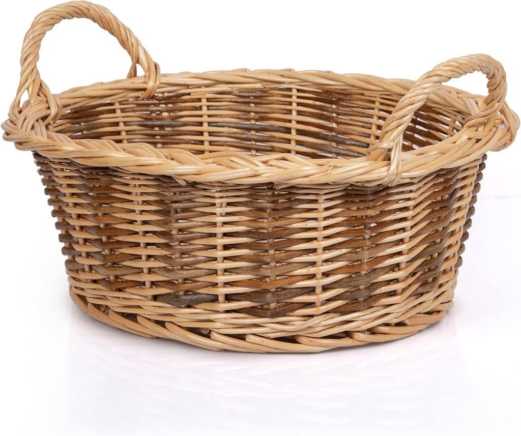Rurality Small Empty Gift Basket to Fill Chocolate,Nuts,Coffee,Cookies for Women,Holiday,Easter,Mother's Day,Birthday,Present Hamper with Handle,Small