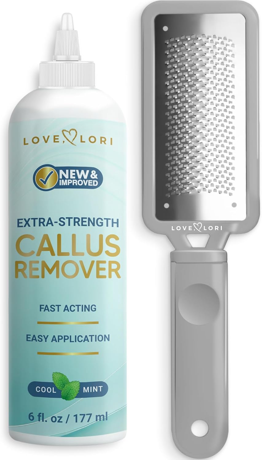 Foot Callus Remover Kit - Foot File & Callus Gel Feet Scrubber Dead Skin Scraper Bundle, 6oz