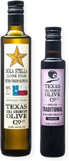 Olive Oil and Balsamic Vinegar Salad Set (Sola Stella Extra Virgin Olive Oil 500ml, Traditional Balsamic Vinegar 250ml)