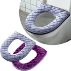 Tegeme Toilet Seat Covers for Bathroom 2 Pieces Toilet Seat Cushion Cover Soft Thicker Warmer Washable Warm Pad Fabric Fluffy with Zipper(Plush)