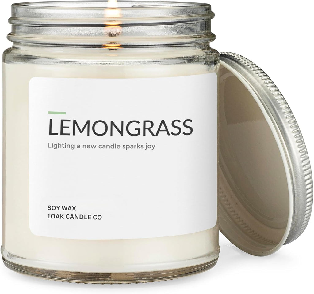 1OAK Lemongrass Candle - Soy Candles for Home Scented - Long Burning Premium - Hand-Poured (7oz.)