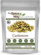 The Spice Way Cardamom Pods- (4 oz) Whole Green Cardamom Pod kosher by OK