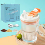 Automatic Stirring Mug Cup, Electric High Speed Mixing Cup,Waterproof Glass Self Stirring Travel Coffee Cup with Straw,Protein Shakes,Mixing Coffee Mug Stirring (Orange)