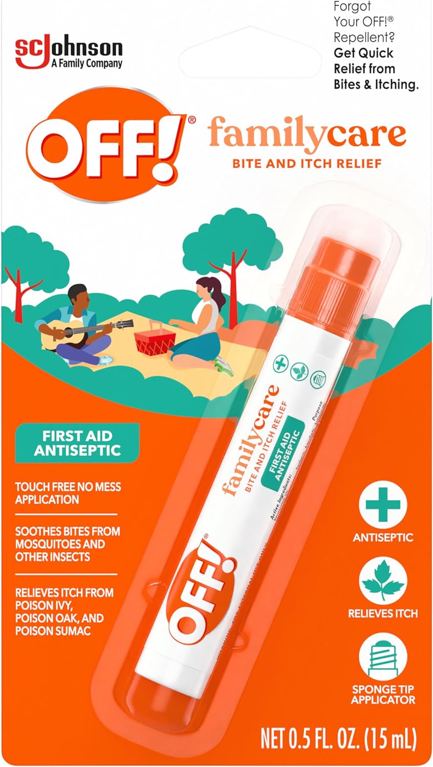 OFF! FamilyCare Bite and Itch Relief Pen, Provides Temporary Relief From Insect Bites, Gentle on Skin, 1 Count
