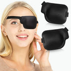 2Pcs 3D Eye Patches for Adults, Adjustable Medical Eyepatch for Lazy Eye, Large Black(Left and Right