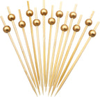 BLUE TOP Gold Pearl Cocktail Picks 4.7 Inch 200 PCS for Food Appetizer/Fruit/Cakes/Cheese/Burgers,Decorative long toothpicks for Parties,Bar,Event,Hotel,July 4th