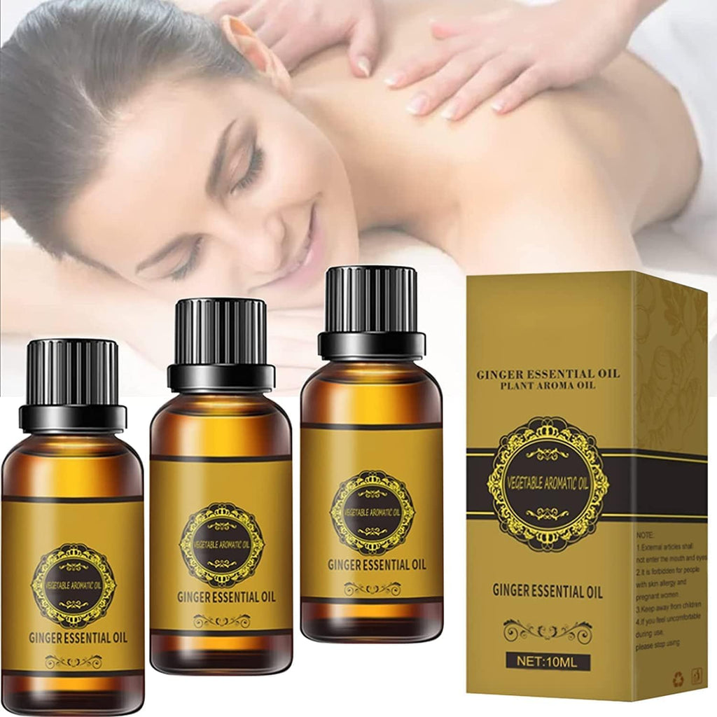 3 Bottle Abdominal Drainage Ginger Oil,Belly Drainage Belly Off Massage Oil Massage Liquid