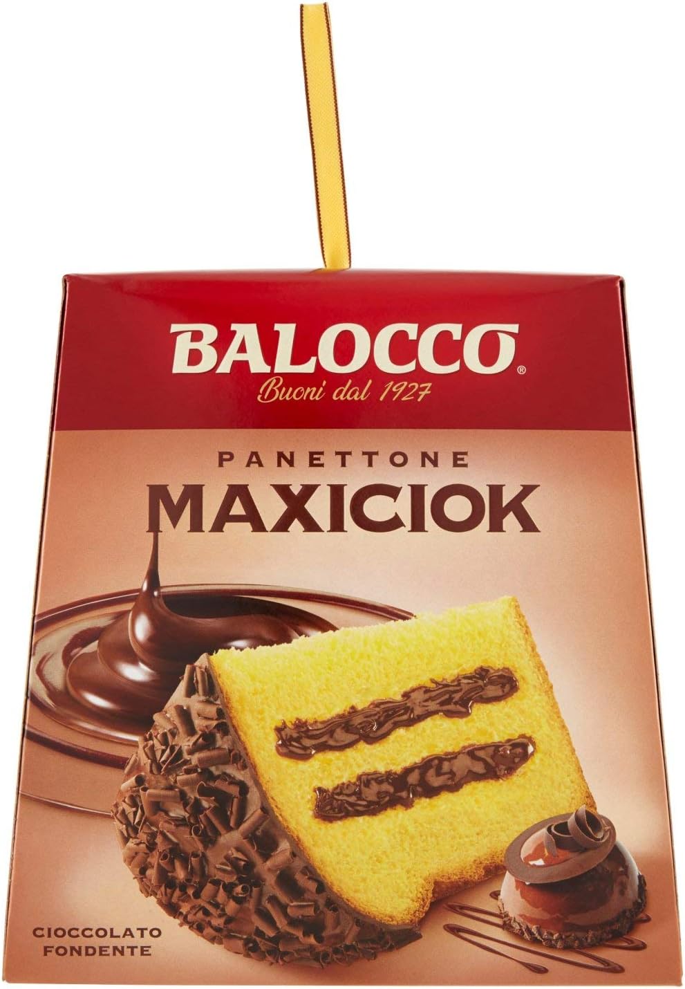 Balocco: "MaxiCiok" Panettone with Dark and White Chocolate Cream 28.21 Ounces (800g) Package [ Italian Import ]
