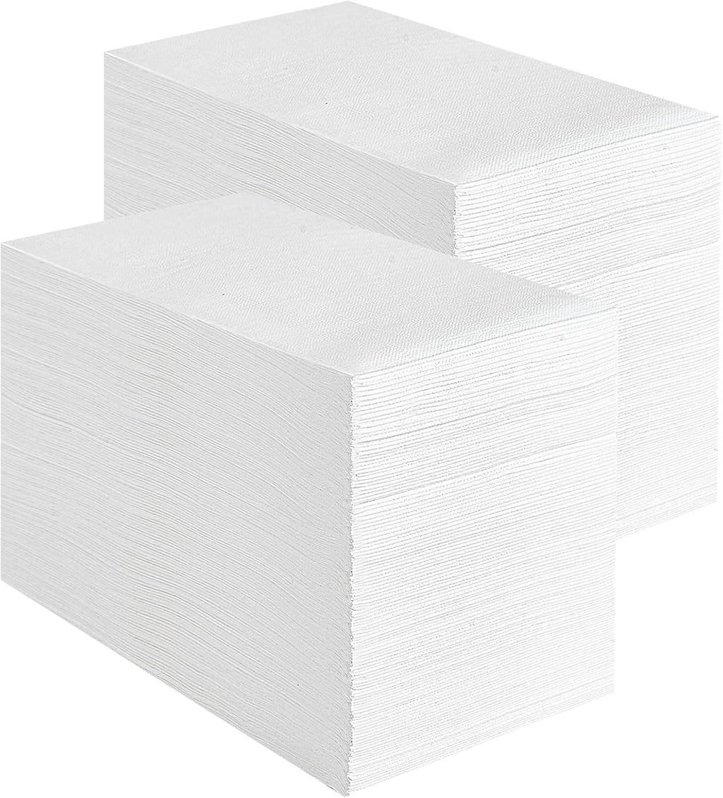 Vplus 400 Pack Premium Quality Guest Towels Disposable Dinner Napkins Soft, Absorbent, Party Napkins for Dinners or Catering Events，and Everyday Use (White, 400)