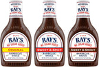 Sweet Baby Ray’s Gourmet Barbecue Sauce Bundle 1 No Sugar Added Sweet & Smoky, 1 No Sugar Added Original, 1 No Sugar Added Sweet & Spicy. 3 CT (Variety Pack)