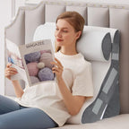3PCS Bed Wedge Pillow for Headboard, Adjustable Wedge Pillow for Sleep Apnea, 23” Wide Triangle Pillow Wedge Set for After Surgery, Acid Reflux Relief, Snoring, Neck&Back Support, White/Grey