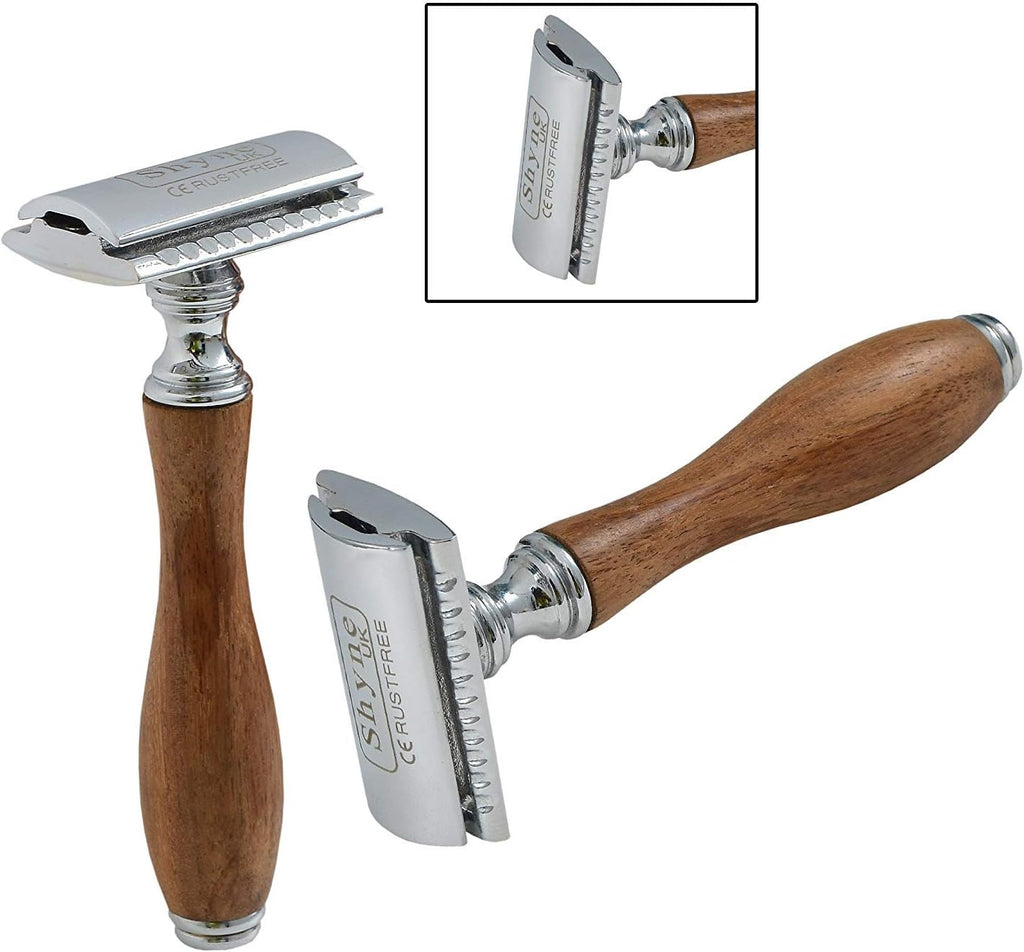 Wooden Handle Safety Razor double edge shaving blades shaver