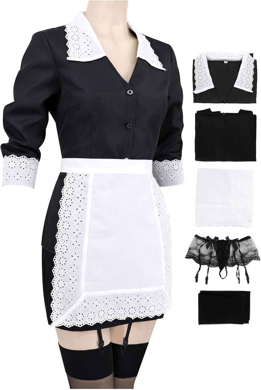 C-ZOFEK Women's US Size Moi Cosplay French Maid Costume Outfit for Halloween Christmas