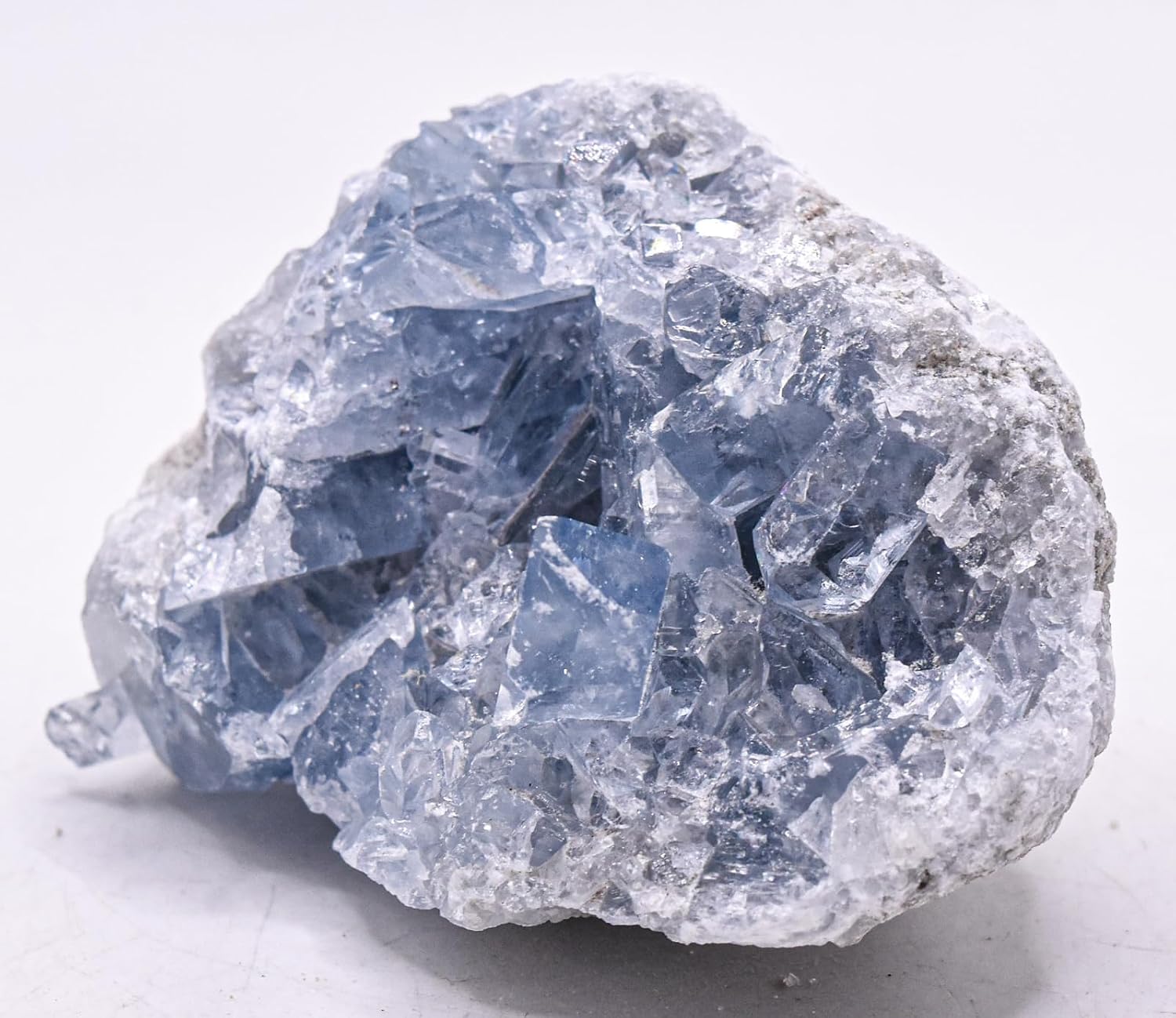 HQRP 3.3" 340g Translucent Blue Celestite Druzy Cluster Rough Natural Sparkling Gemstone Celestine Crystal Mineral Geode Décor Specimen Raw - Madagascar