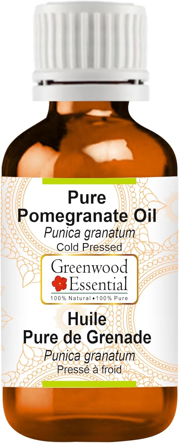 Greenwood Essential Pomegranate Oil (Punica granatum) | Cold Pressed | Natural | Undiluted | for Diluting Essential Oils | for Skin & Massage | Men & Women | 30ml (1 oz)