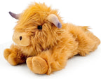 Highland Cow Microwavable Stuffed Animal – 1.5 lb Unscented Heating Pad Plush, Soft Cozy Cute Cow Toy for Relaxation and Comfort, Gift for Women, Girls, Adults & Kids by Happy Fuel